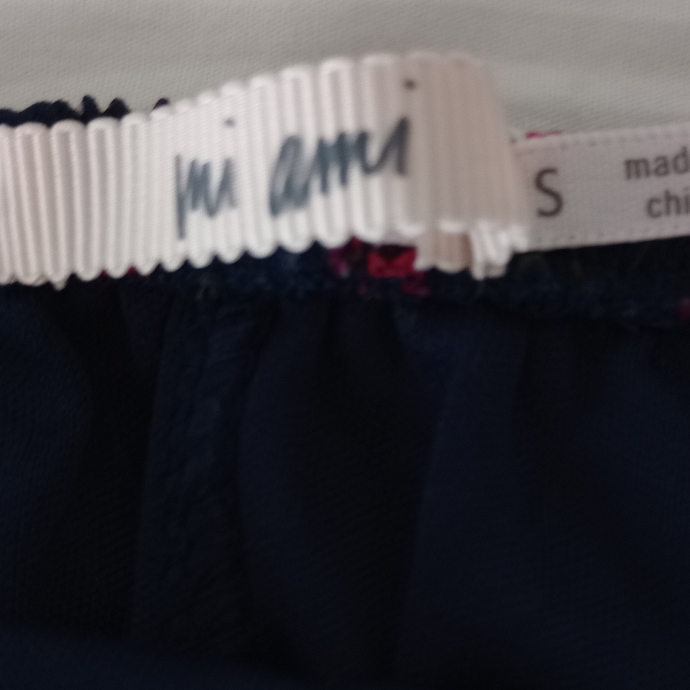Francesca's Collections Navy Floral Mini Skirt with Pink and Red Flowers - Picture 2 of 4